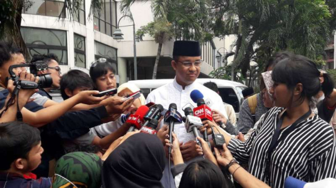 Anies Baswedan di Masjid Al-Bakrie, Kuningan, Jakarta Selatan.