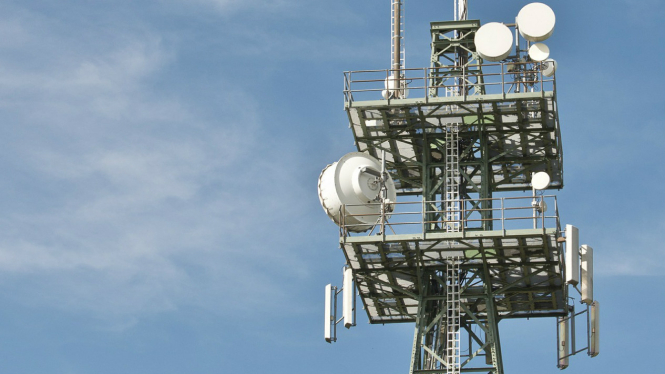 Ilustrasi menara telekomunikasi.