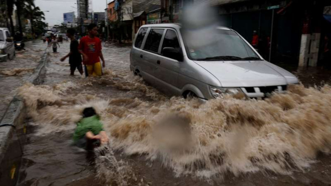 Banjir di Jakarta, Selasa, 21 Februari 2017.