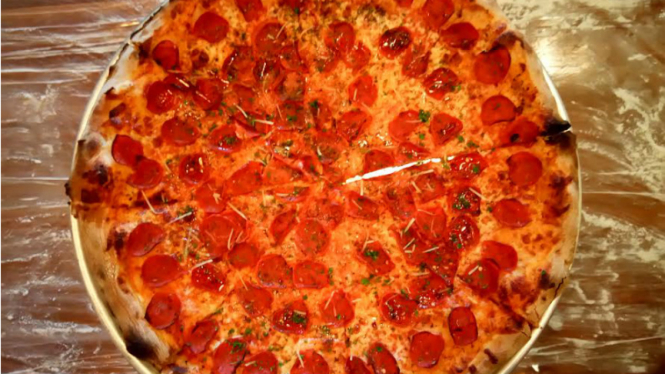 Salah satu menu hidangan di Pizza e Birra.