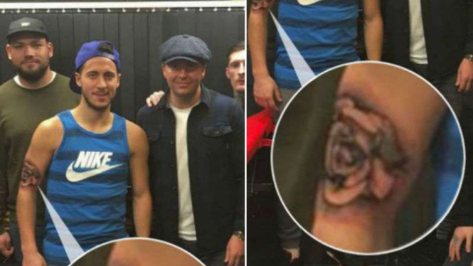 Eden Hazard memamerkan tato baru di lengan kanannya.