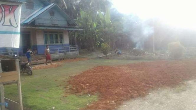 Lokasi pernikahan Panglima Burung warga Suku Dayak di Desa Telok Kabupaten Katingan Kalimantan Tengah, Jumat (24/2/2017)
