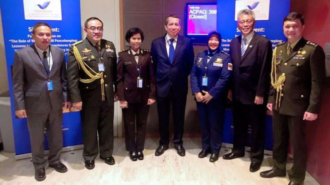 Delegasi Indonesia di sela-sela Sidang Special Committee for Peacekeeping Operations di Markas Besar PBB, New York, AS.