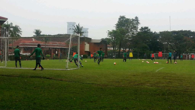 Suasana latihan di TC tahap kedua Timnas Indonesia U-22