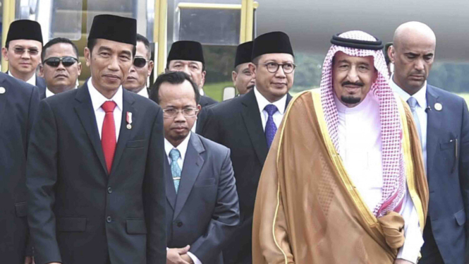 Muchlis Hanafi (tengah) penerjemah Raja Salman dan Presiden Jokowi.