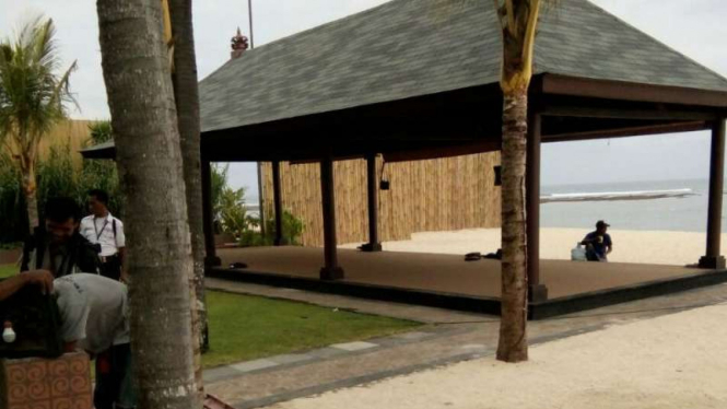 Disiapkan area khusus di Pantai Geger, bagian belakang Hotel St Regis, tempat Raja Salman bin Abdulazis al-Saud menginap selama berlibur di Bali.