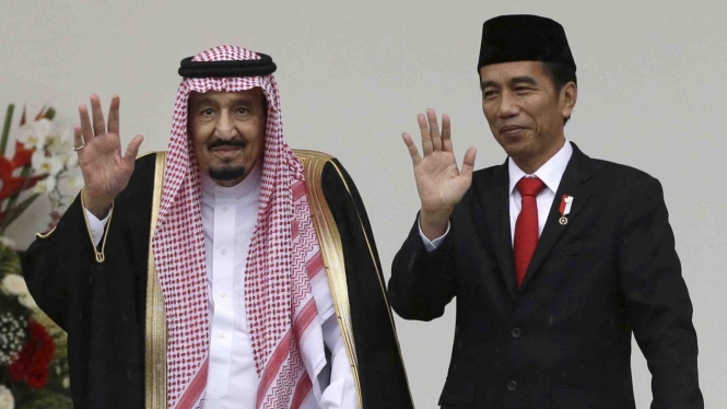 Pertemuan Raja Salman dan Presiden Jokowi di Istana Bogor, Rabu, 1 Maret 2017.
