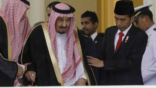 Pertemuan Raja Salman dari Arab Saudi dan Presiden Jokowi di Istana Bogor.