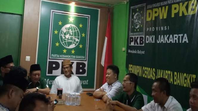 Sandiaga Uno di kantor DPW PKB DKI Jakarta