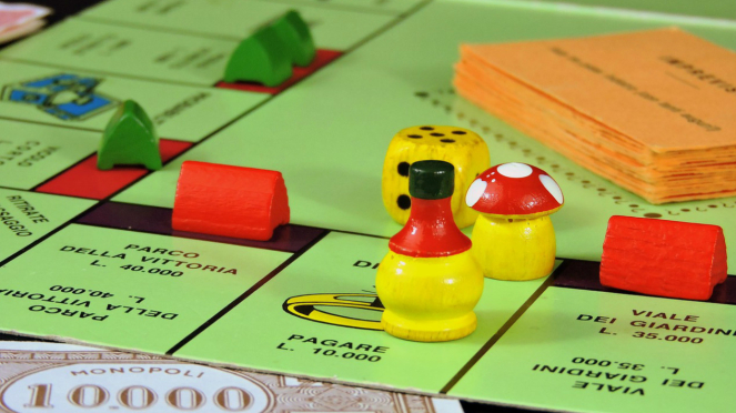 Ilustrasi permainan monopoli.