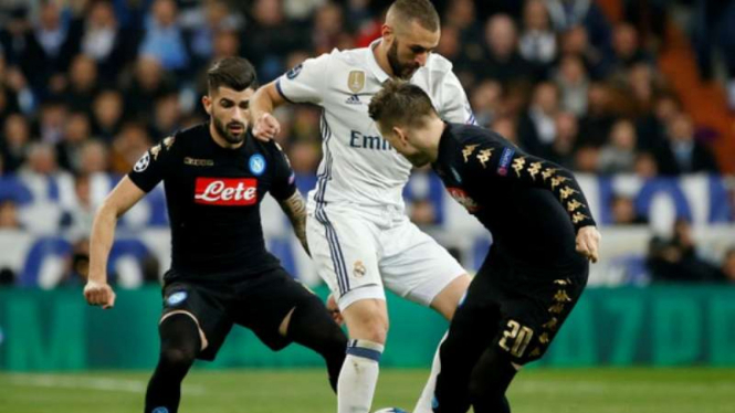 Duel Real Madrid vs Napoli di leg 1 babak 16 besar Liga Champions 2016-17