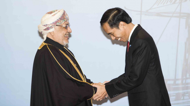 Presiden Joko Widodo saat bersama Sultan Oman Qaboos bin Said Al Said