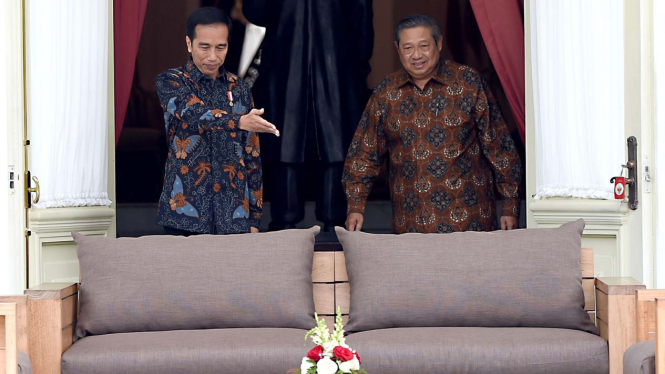 Presiden Jokowi Terima SBY di Istana Merdeka