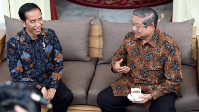 SBY ketika bertemu Presiden Jokowi di istana negara beberapa waktu lalu.