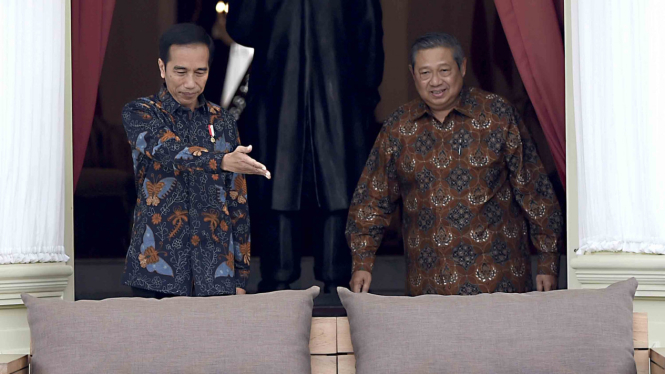 Presiden Jokowi saat menerima SBY di Istana Merdeka, pada 2017 lalu.