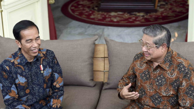 Presiden Joko Widodo saat menerima kunjungan Ketua Umum DPP Partai Demokrat yang juga Presiden ke-6 RI Susilo Bambang Yudhoyono di Istana Merdeka beberapa waktu silam.
