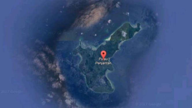  Tampilan satelit Pulau Pejantan di Kabupaten Bintan Kepulauan Riau