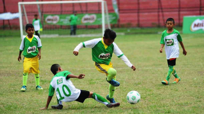 Suasana laga MILO Football Championship 2017.