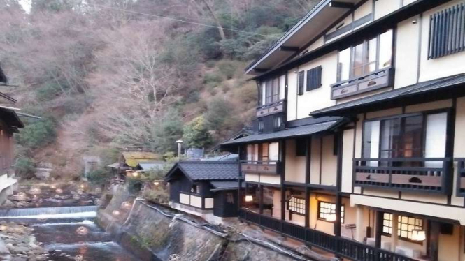 Kampung hot spring di Kurokawa Onsen 