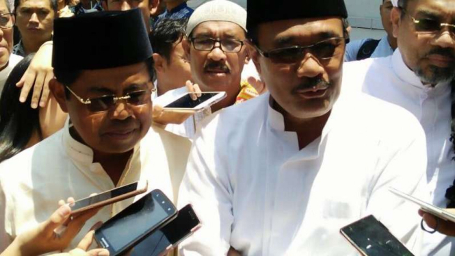 Sekjen Partai Golkar Idrus Marham dan Djarot Saiful Hidayat.