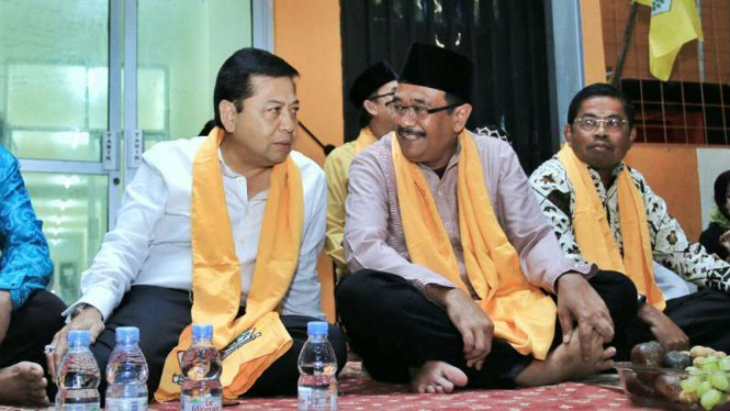 Setya Novanto dan Djarot Saiful Hidayat di pengajian di Jagakarsa