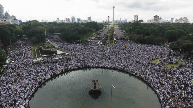 Aksi 313 di Bundaran Patung Kuda Jakarta