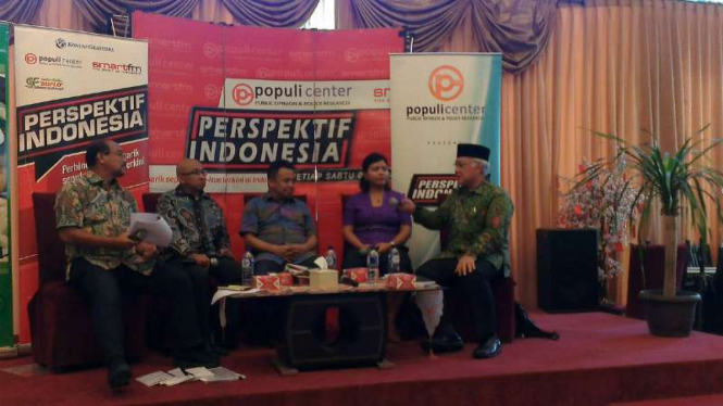 Diskusi Perspektif Indonesia mengenai DPD, di Menteng, Jakarta.