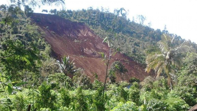 Lokasi tanah longsor di Desa Banaran, Kecamatan Pulung, Ponorogo, Jatim