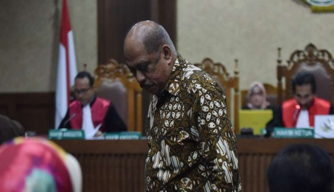 Mantan Ketua Banggar DPR Melchias Markus Mekeng bersaksi di sidang E-KTP