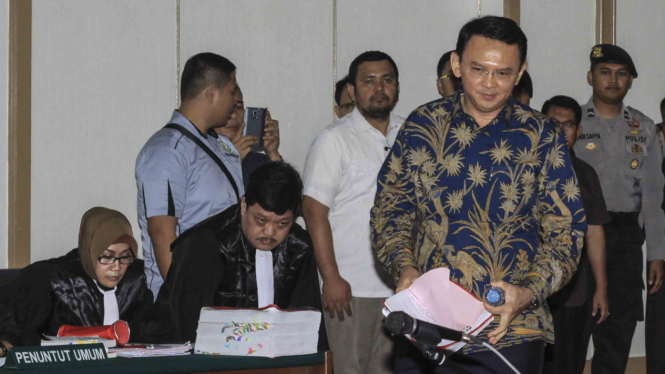 Terdakwa perkara penistaan agama, Basuki Tjahaja Purnama (Ahok).