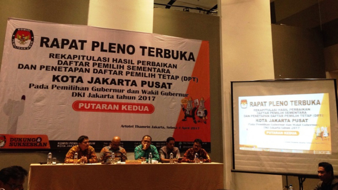 Rapat pleno penetapan DPT Kota Jakarta Pusat di Pilkada DKI putaran kedua