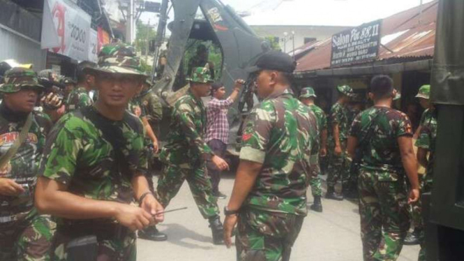 Penertiban rumah dinas TNI di Medan, Sumatera Utara.