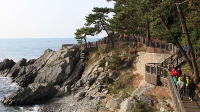 Haeundae Beach dan Dongbaek Island di Busan