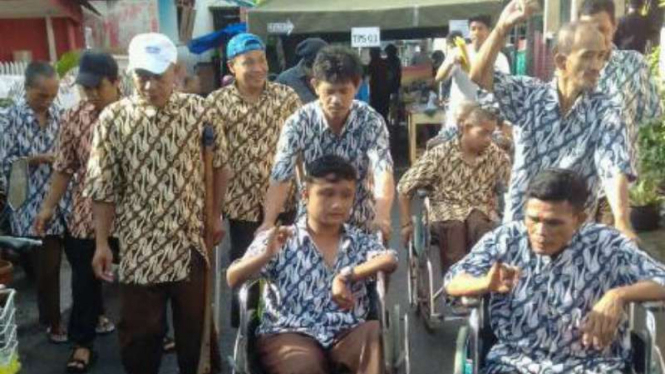 Para penyandang disabilitas  di panti milik Dinas Sosial DKI Jakarta