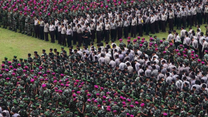 (Foto Ilustrasi) Apel pasukan gabungan TNI dan Polri.