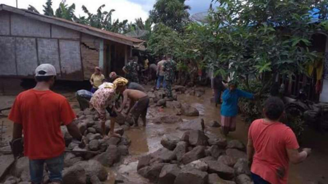 Salah satu kawasan yang terdampak bencana lahar dingin Gunung Sinabung di Kabupaten Karo beberapa waktu lalu.