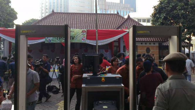 Pengamanan ketat di TPS tempat Presiden Joko Widodo mencoblos.