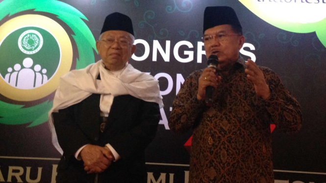 Wakil Presiden Jusuf Kalla dan Ketua MUI Ma'ruf Amin.