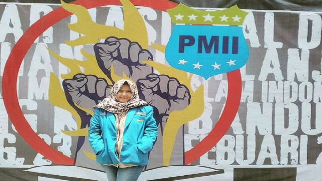 Sarah Dwi Julianti, pengurus Korps Puteri PMII Kota Bandung.