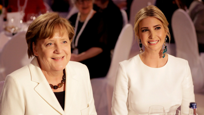 Kanselir Jerman Angela Merkel dan Ivanka Trump