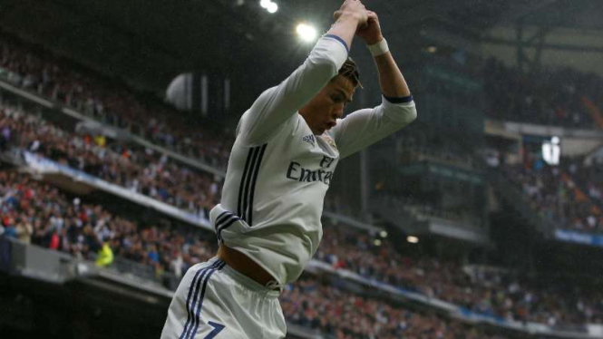 Megabintang Real Madrid, Cristiano Ronaldo rayakan gol