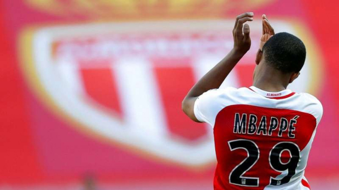 Penyerang AS Monaco, Kylian Mbappe.
