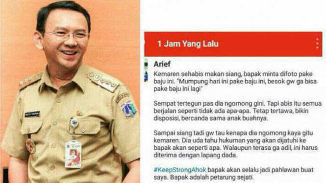 Foto Ahok pakai seragam dinas di masa-masa terakhir jadi viral