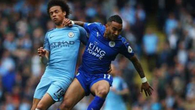 Duel Manchester City vs Leicester City.
