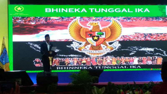 Presiden Jokowi ketika membuka Kongres ke-XIX PMII