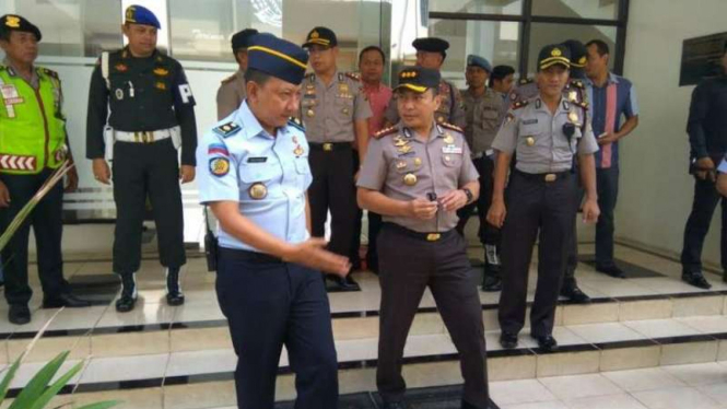 Kepala Rutan Cilodong Sohibur Rachman menerima kunjungan Polresta Depok dan TNI