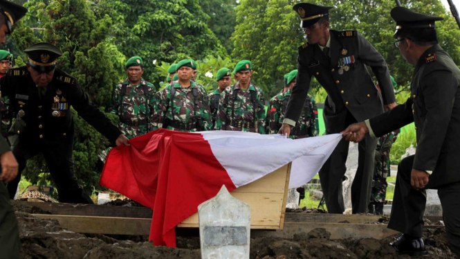 Pemakaman prajurit TNI yang gugur. (Foto ilustrasi).