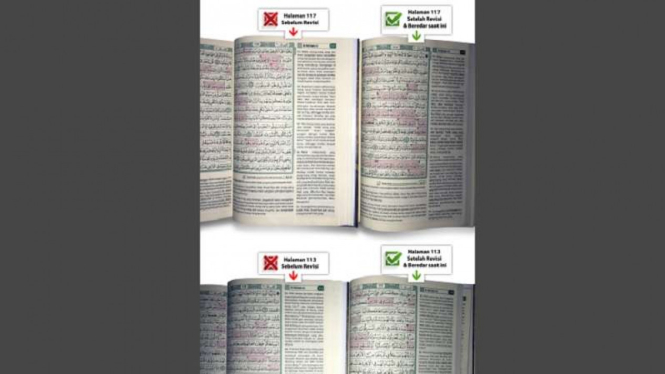 Mushaf Alquran yang salah letak Surat Al Maidah ayat 51-57