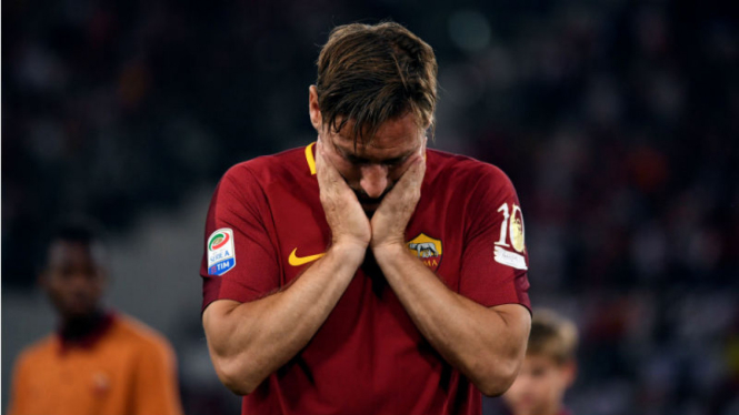 Legenda AS Roma, Francesco Totti, di laga perpisahannya.