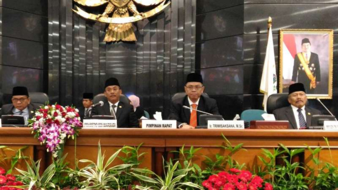 Suasana rapat di DPRD DKI Jakarta beberapa waktu lalu.